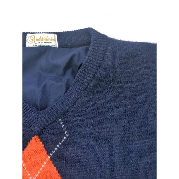 Auchterlonies St. Andrews Pullover Sweater Size XL Blue Argyle 80% Lambswool - Picture 6 of 13
